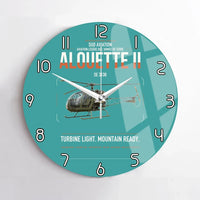 Thumbnail for Sud Aviation SE 3130 Alouette II design on turquoise no frame wall clock