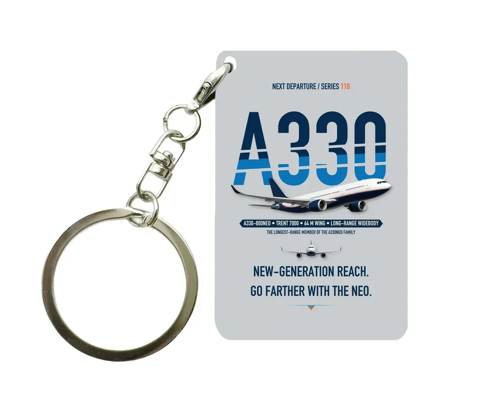 Airbus A330-800neo Key Chain design on light gray key chain