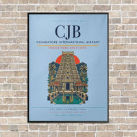 Thumbnail for Coimbatore International Airport CJB - Canvas Framed - Light Blue