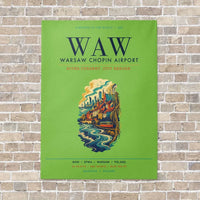Thumbnail for Warsaw Chopin Airport WAW vertical canvas print - no frame - light green background