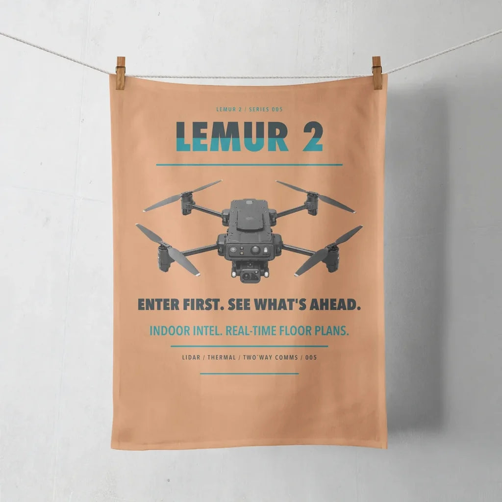 BRINC LEMUR 2 design on orange towel