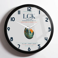 Thumbnail for Langkawi International Airport (LGK) design on light gray framed wall clock