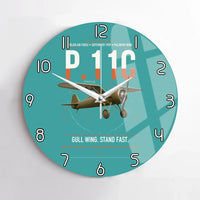 Thumbnail for PZL P.11c design on turquoise no frame wall clock