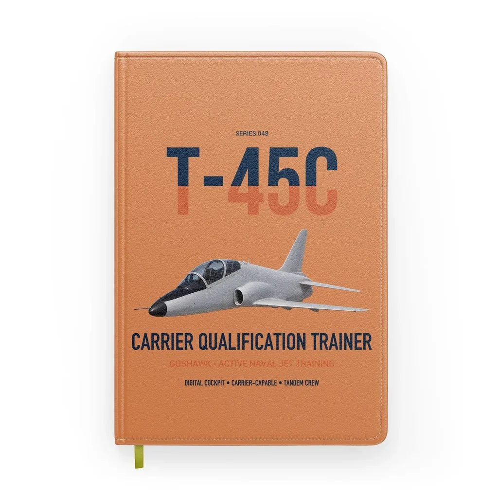 T-45C Goshawk design on orange notebook
