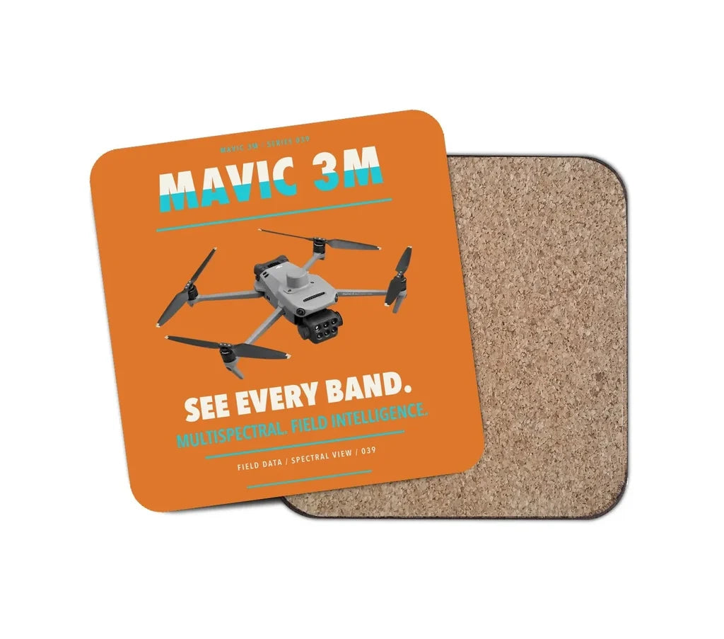 DJI Mavic 3 Multispectral design on orange 1 piece coaster