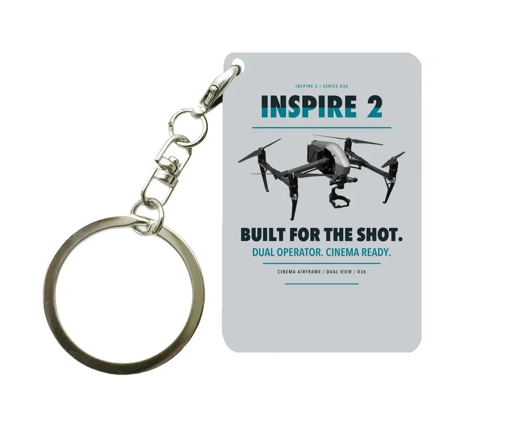 DJI Inspire 2 Key Chain design on light gray key chain