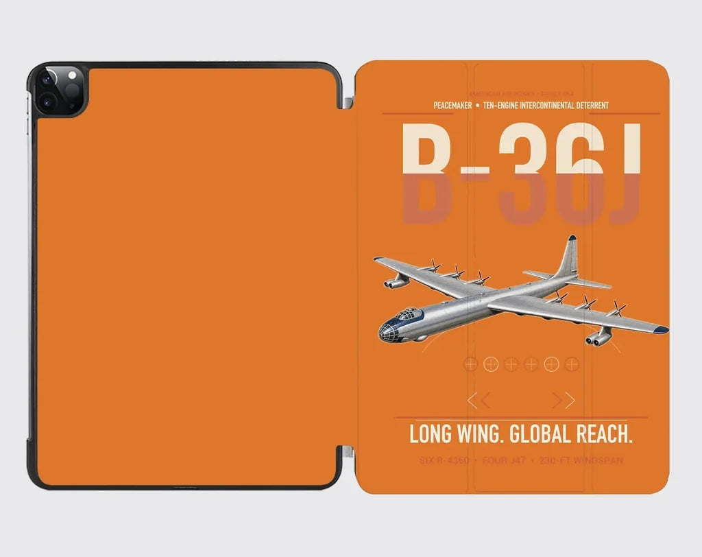 B-36J Peacemaker design on orange ipad tablet case