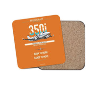 Thumbnail for Beechcraft King Air 350i design on orange 1 piece coaster