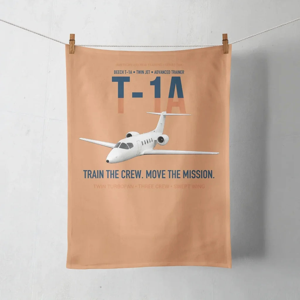 T-1A Jayhawk Advanced Jet Trainer design on orange towel