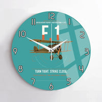 Thumbnail for Sopwith Camel F.1 design on turquoise no frame wall clock
