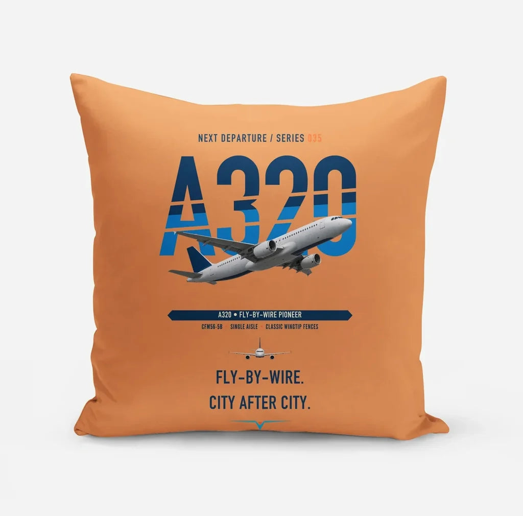 Airbus A320 design on orange pillow