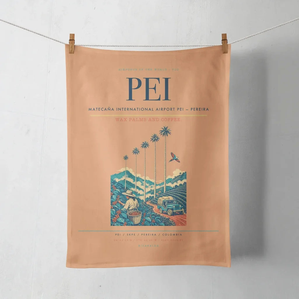 Matecaña International Airport (PEI) design on orange towel