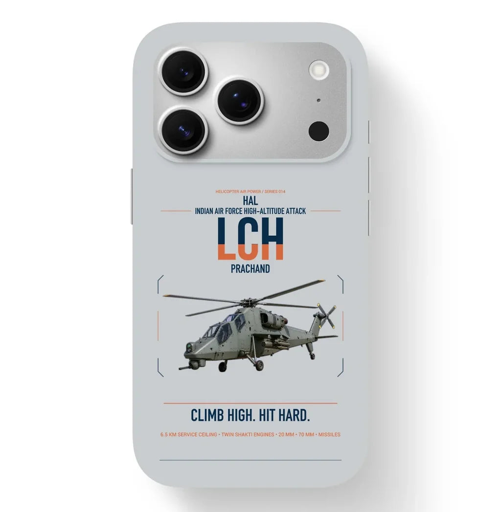 HAL LCH Prachand design on light gray magsafe iphone case, for iPhone 17 Pro