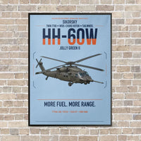 Thumbnail for Sikorsky HH-60W Jolly Green II vertical canvas print - framed - light blue background