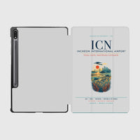Thumbnail for Incheon International Airport (ICN) design on light gray samsung tablet tablet case