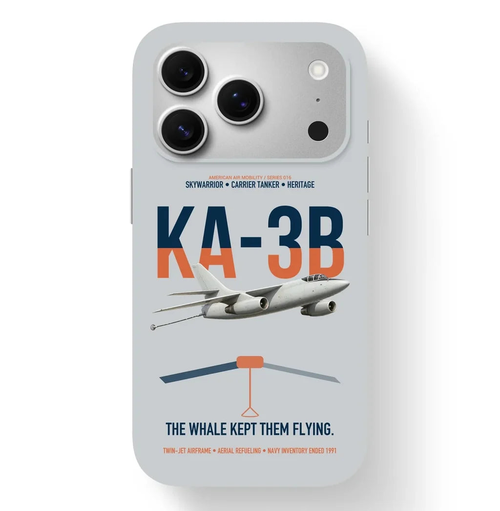 KA-3B Skywarrior design on light gray magsafe iphone case, for iPhone 17 Pro