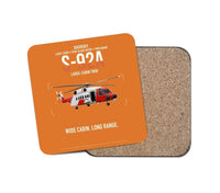 Thumbnail for Sikorsky S-92A design on orange 1 piece coaster