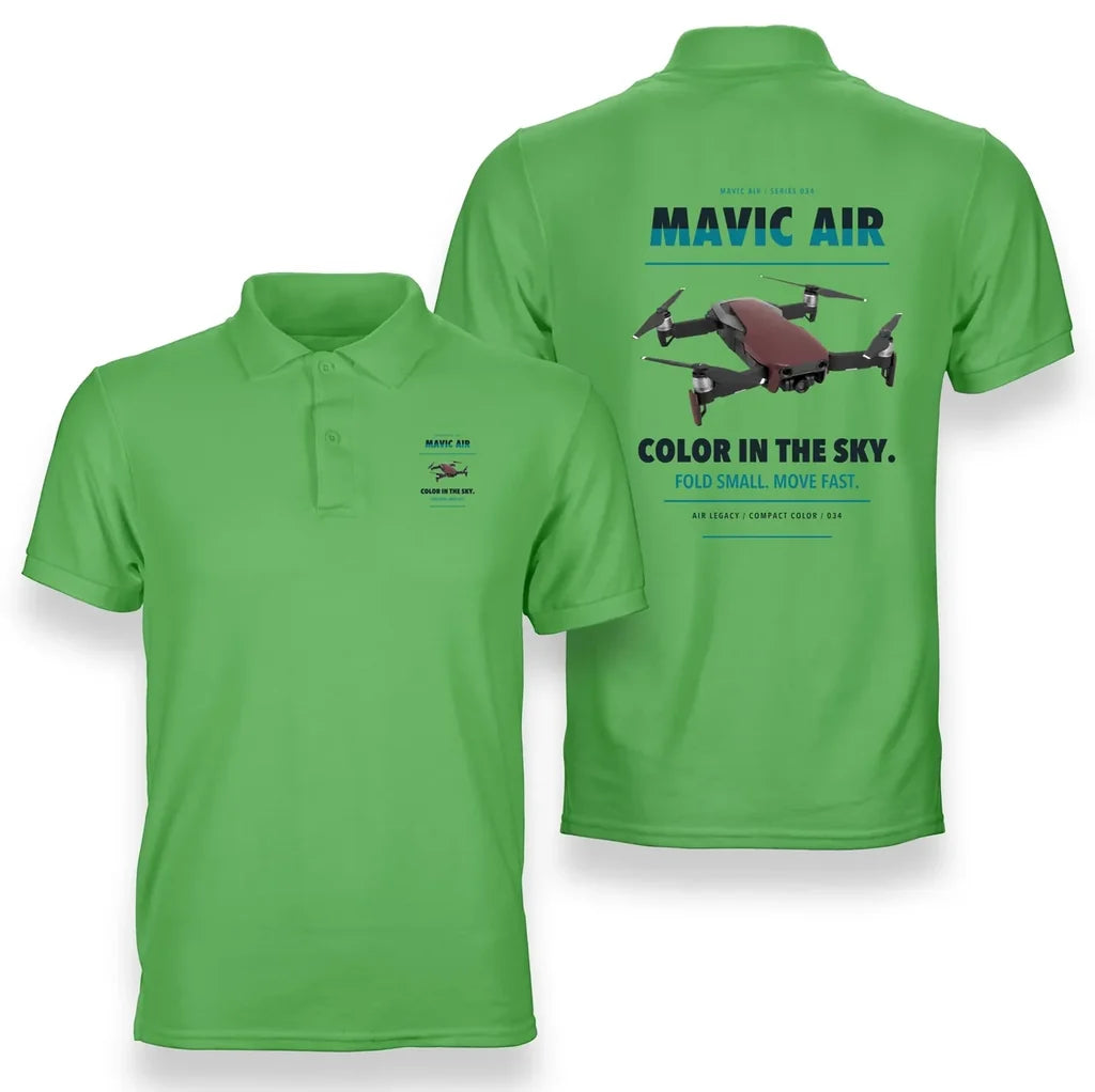 DJI Mavic Air design on light green polo