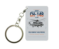 Thumbnail for Sikorsky CH-148 Cyclone design on light gray designed key chain, double-side print