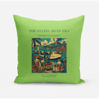 Thumbnail for VINTAGE G4055 - The Flying Boat Era - Designed Pillows design on lightgreen