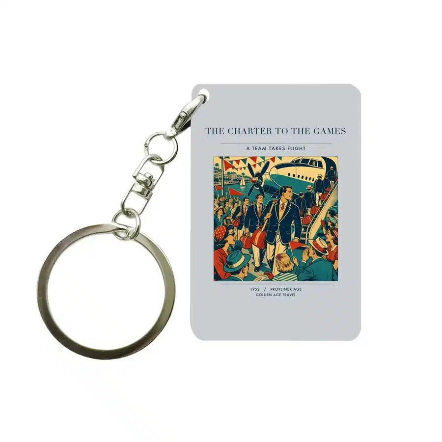 VINTAGE G4103 - The Charter To The Games - Designed Key Chain design on lightgray