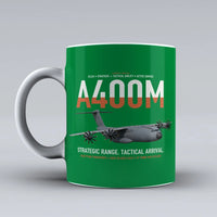 Thumbnail for Airbus A400M Atlas design on green ceramic mug, double-side print