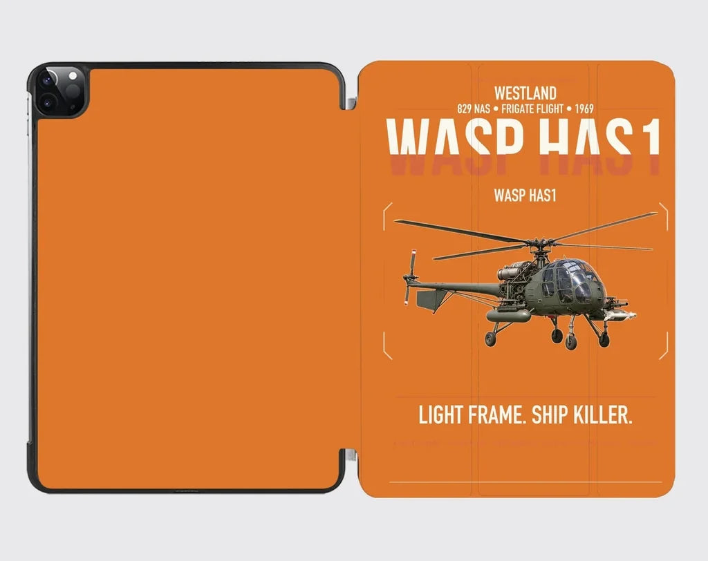 Westland Wasp HAS1 design on orange ipad tablet case