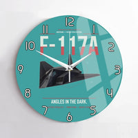 Thumbnail for F-117A Nighthawk design on turquoise no frame wall clock