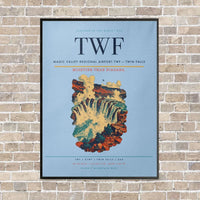 Thumbnail for Magic Valley Regional Airport TWF — Twin Falls vertical canvas print - framed - light blue background