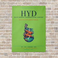 Thumbnail for Rajiv Gandhi International Airport Hyderabad HYD vertical canvas print - no frame - light green background