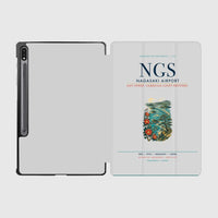 Thumbnail for Nagasaki Airport (NGS) design on light gray samsung tablet tablet case