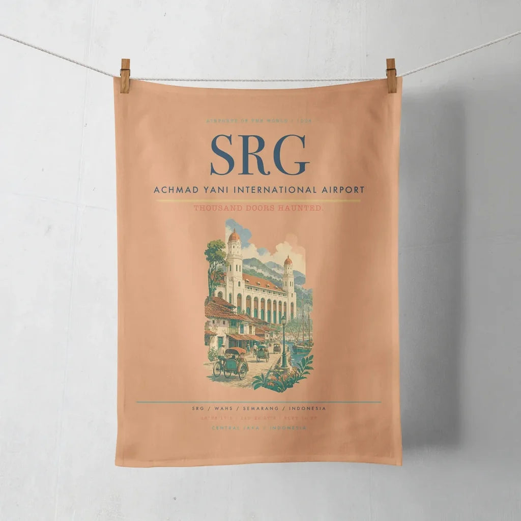 Achmad Yani International Airport (SRG) design on orange towel