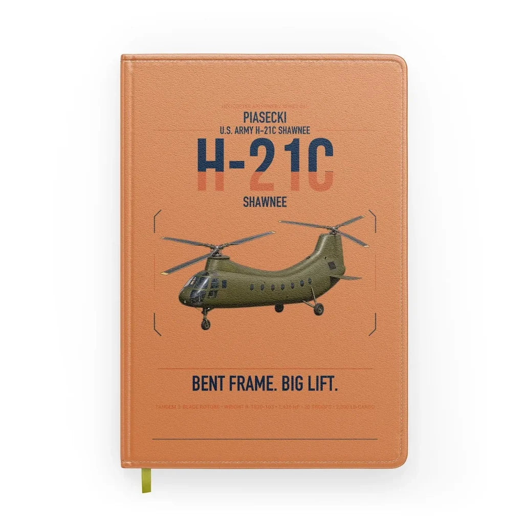 Piasecki H-21C Shawnee design on orange notebook