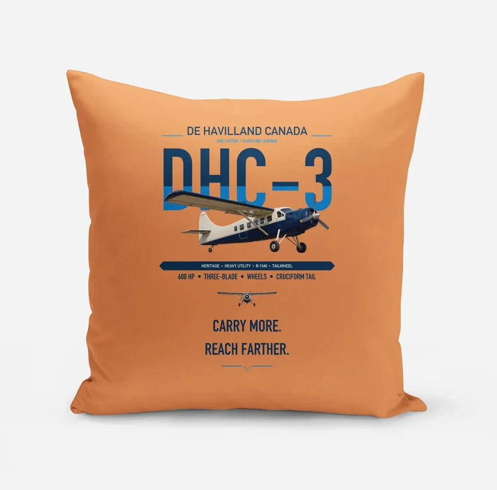DHC-3 Otter design on orange pillow
