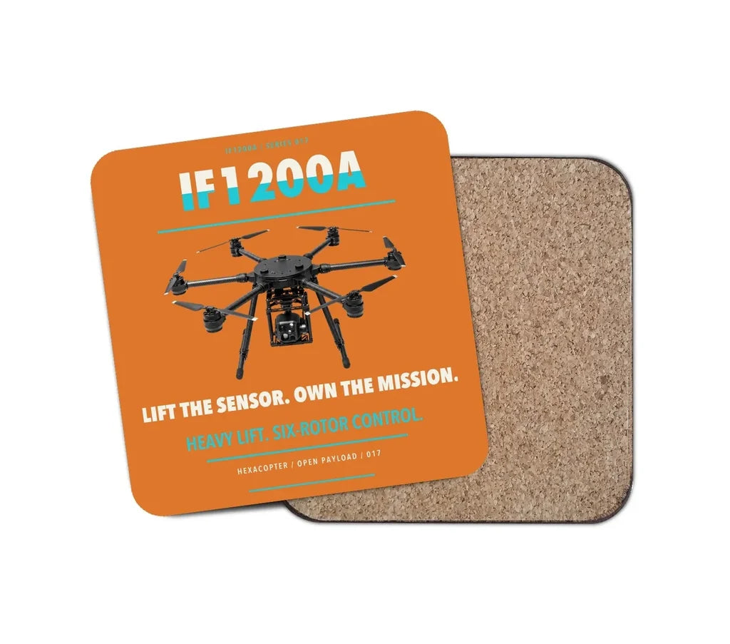 Inspired Flight IF1200A design on orange 1 piece coaster