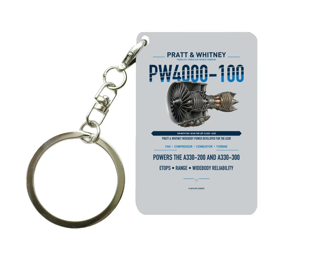 PW4000-100 Key Chain design on light gray key chain