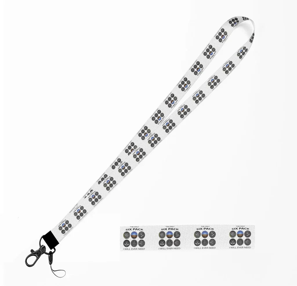 The Only Six Pack I Will Ever Need lanyard - white
