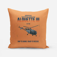 Thumbnail for Aérospatiale SA 316B Alouette III design on orange pillow