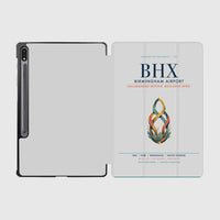 Thumbnail for Birmingham Airport (BHX) design on light gray samsung tablet tablet case