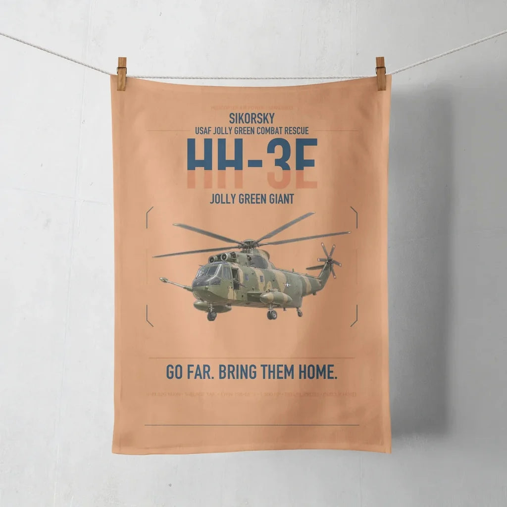 Sikorsky HH-3E Jolly Green Giant design on orange towel