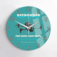 Thumbnail for BRINC Responder design on turquoise no frame wall clock