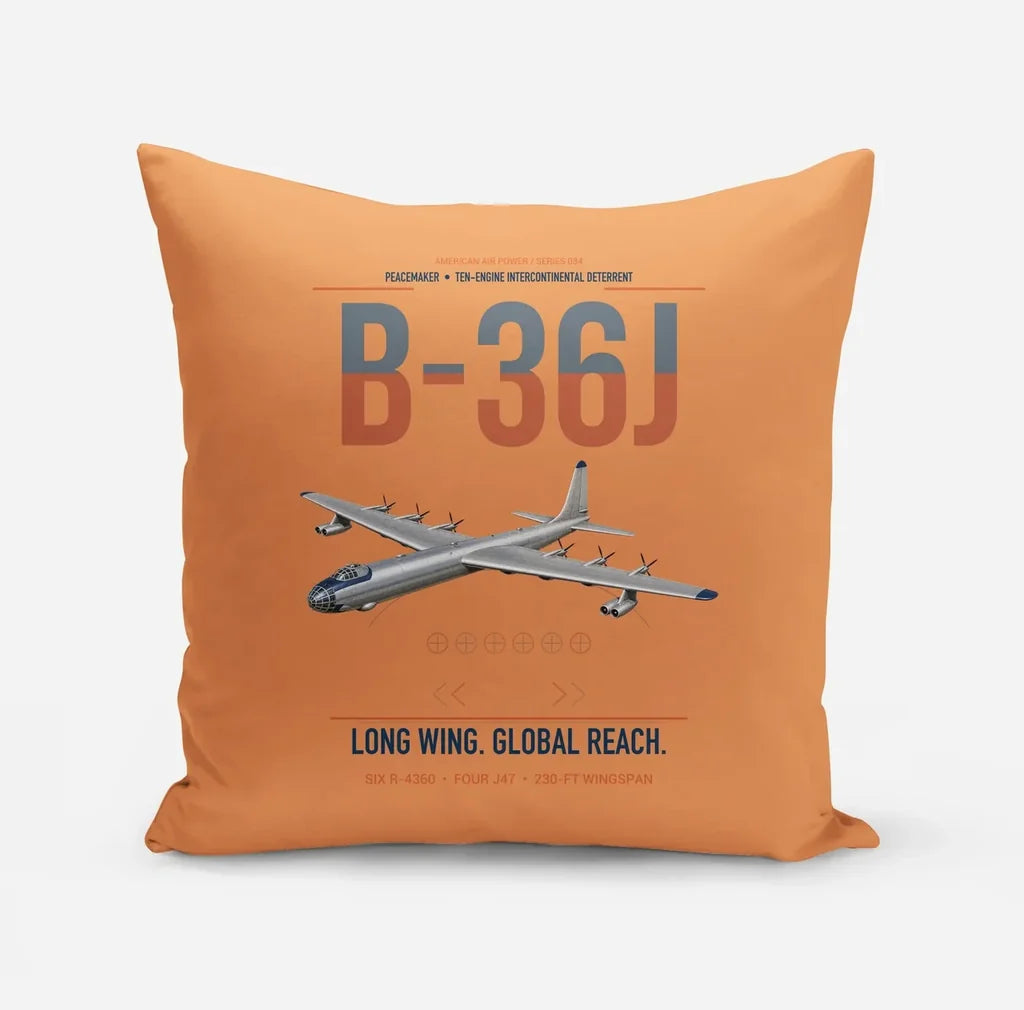 B-36J Peacemaker design on orange pillow