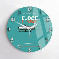 Thumbnail for F-86F Sabre Sweep The Sky design on turquoise no frame wall clock