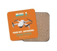 Thumbnail for DJI Mini 2 design on orange 1 piece coaster