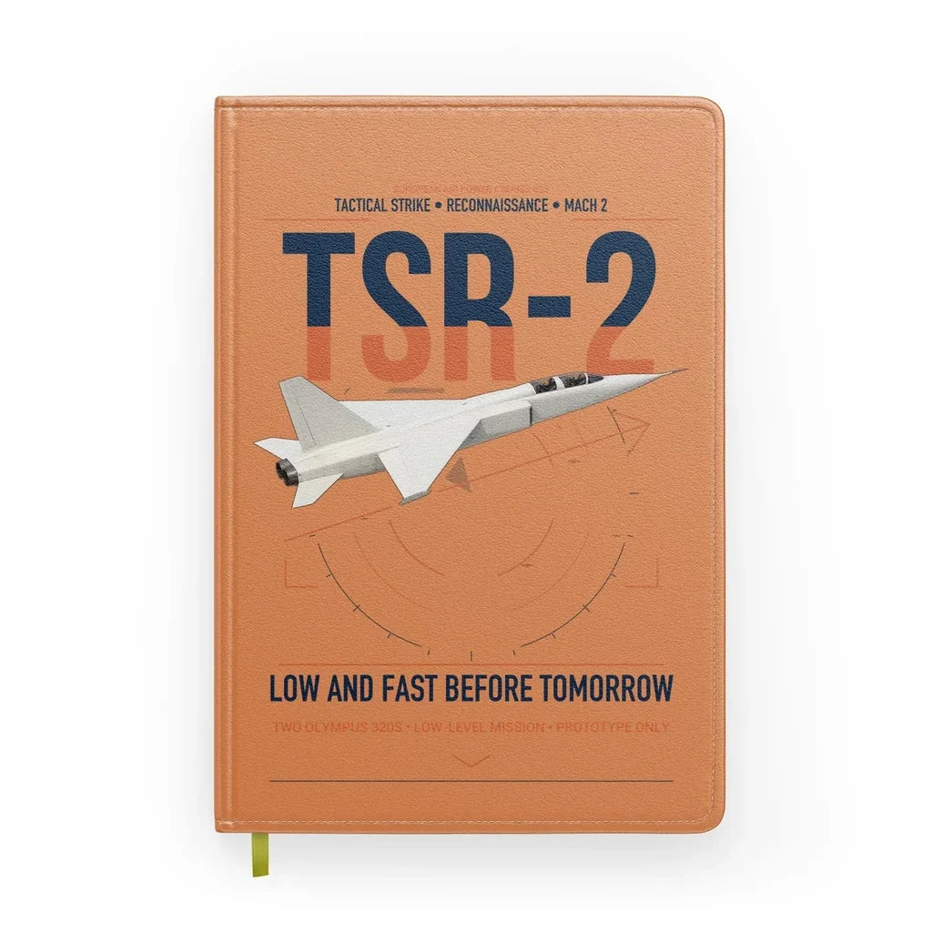 BAC TSR-2 design on orange notebook