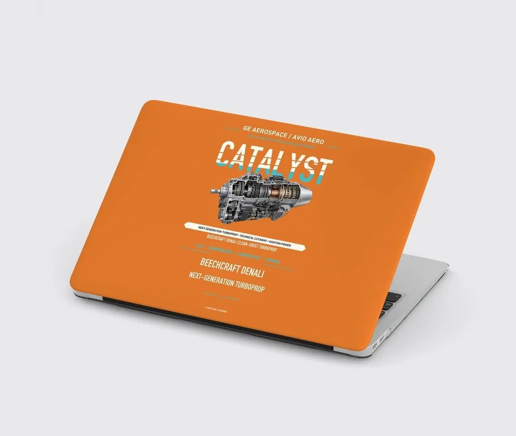 CATALYST design on orange MacBook case