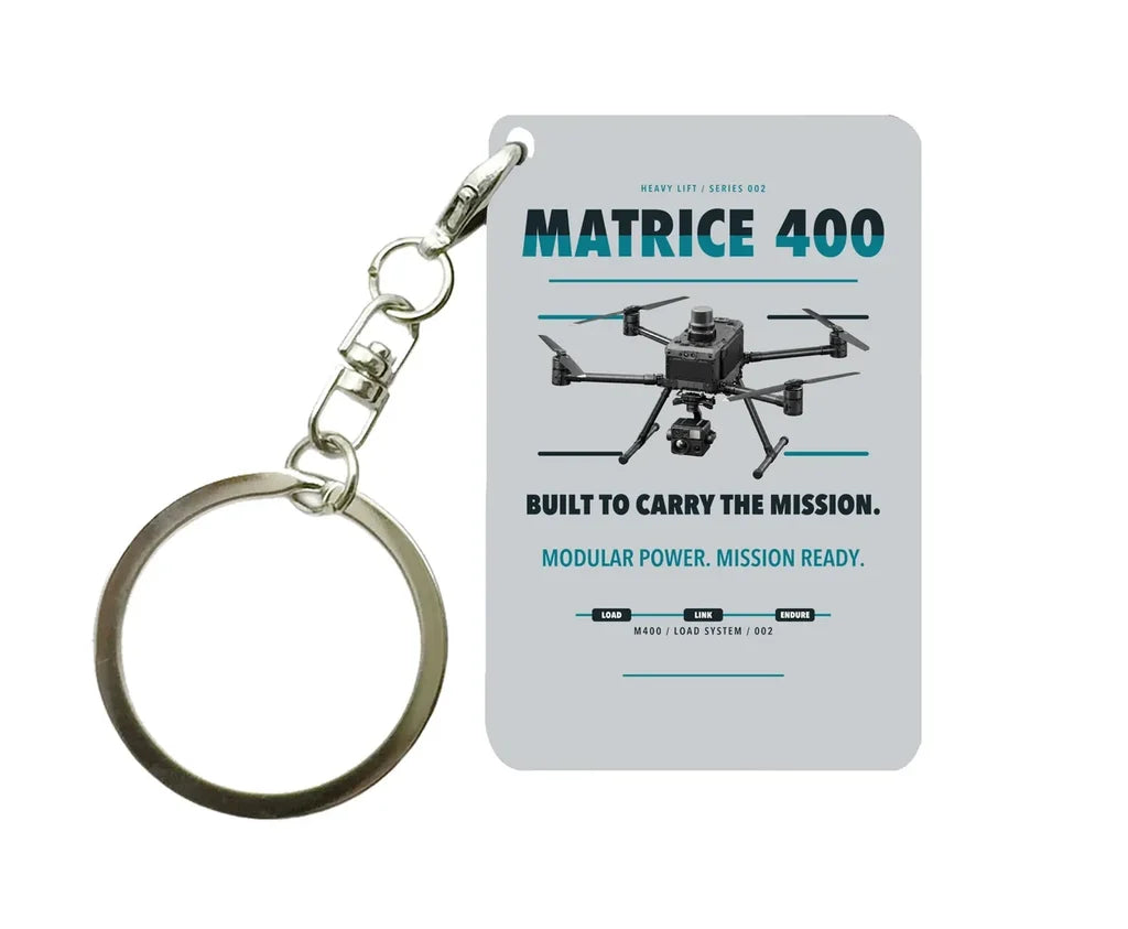 DJI Matrice 400 Key Chain design on light gray key chain
