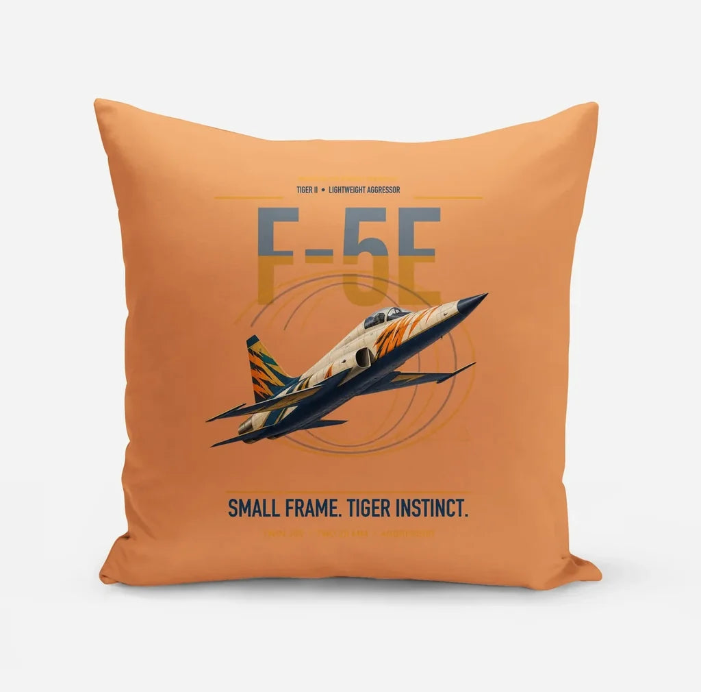 F-5E Tiger II design on orange pillow