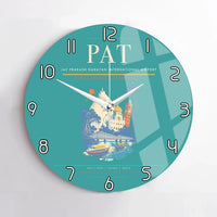 Thumbnail for Jay Prakash Narayan International Airport (PAT) design on turquoise no frame wall clock