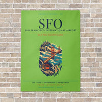 Thumbnail for San Francisco International Airport SFO vertical canvas print - no frame - light green background